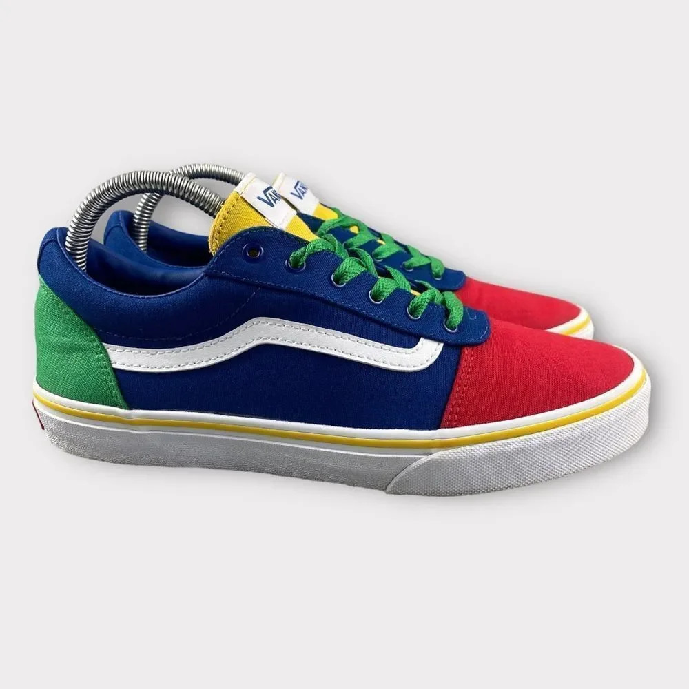 Vans old skool Sneakers Womens 8.5 Youth 7Y Shoes Blue Green Red Color‎ block